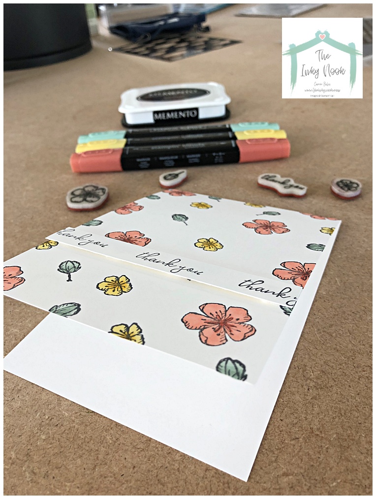 Thank you note using Free as a Bird with Stampin' Blends by Carrie Bates at The Inky Nook, independent Stampin' Up! Demonstrator