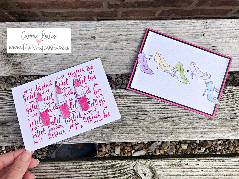 Dressed to impress inspiration for your lipstick/handbag or shoe loving friends. Join me over at The Inky Nook to see what projects you could be creating with Stampin' Up! card making supplies.