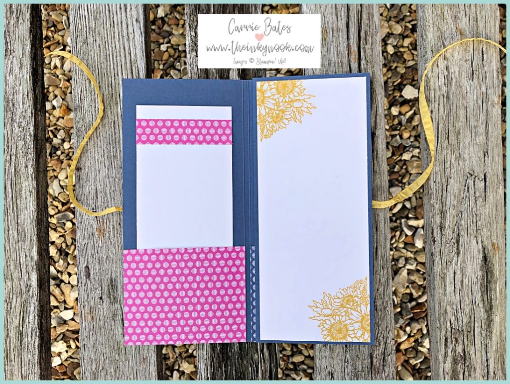 Mini album using one sheet of cardstock.  Free tutorial available for signing up to my Ink it up news. Products used include the Jar of Flowers bundle along with Stampin' Blends for colouring.  The only other item you require is a paper trimmer with scoring attachment.