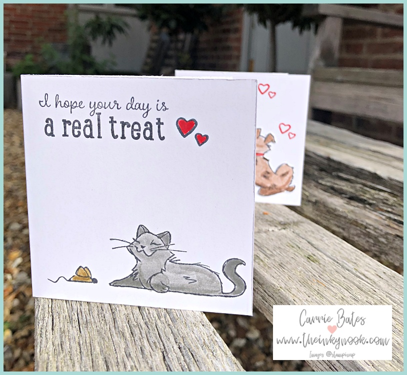 Cute pets notecard and envelope gift set using designer series paper