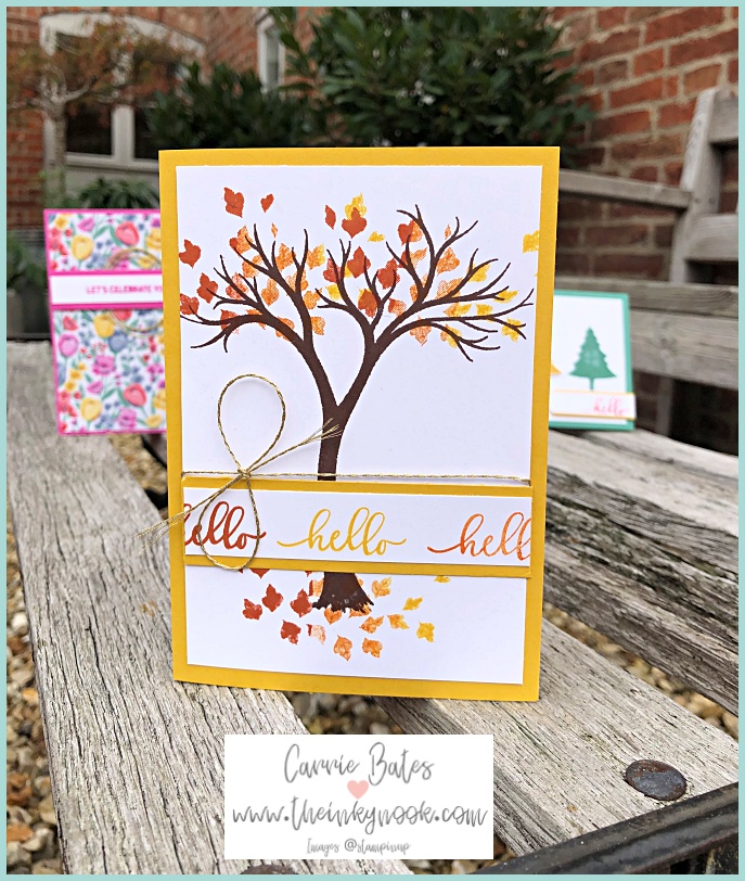 World Cardmaking Day 2020 using the Life is Beautiful stamp set on a simple framed banner card, Carrie Bates at The Inky Nook