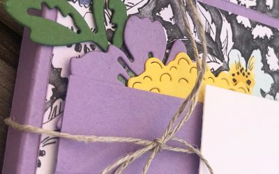 Sending gratitude with handmade cards wrapped in a floral band