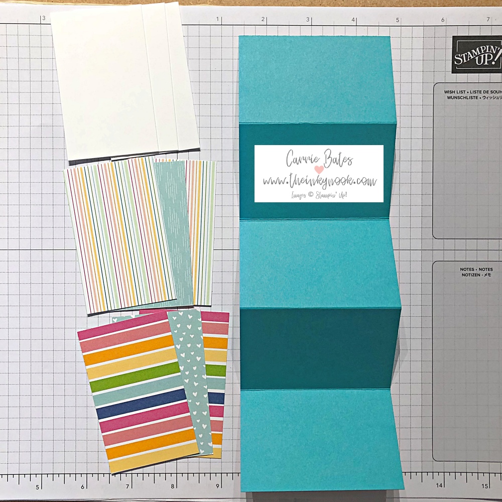 How to make a card in a box - template layout for card with co-ordinating layers.
