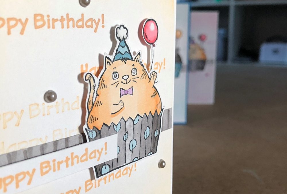 Simple steps to make this cute cat birthday card