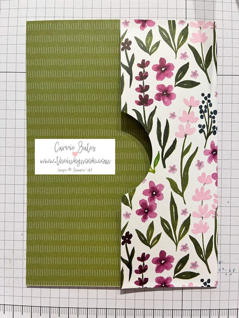 two sided paper showing purple and green wild flowers